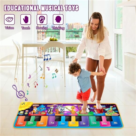 Kids Musical Piano Mats with 25 Music Sounds,Musical Toys Baby Floor Piano - Picture 7 of 8